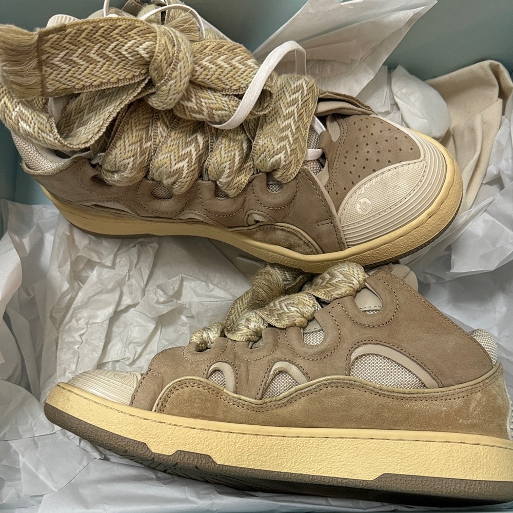 Lanvin Beige and Cream Athletic Shoes